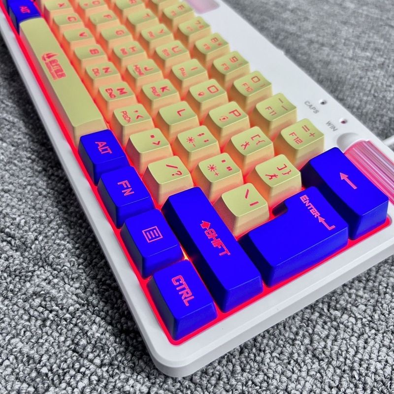 Schnäppchen RGB Backlit Wired 61-Tasten Dual-Switch Mechanische Tastatur Für Computer Büro Gaming Universal Laptop_voghion.com