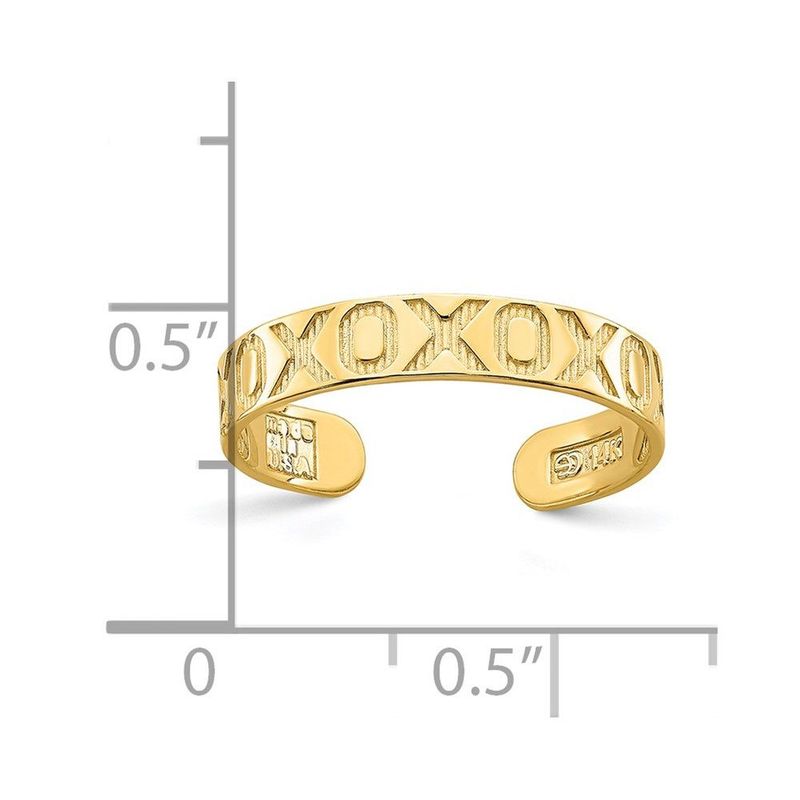 14K X And O Pattern Toe Ring_voghion.com