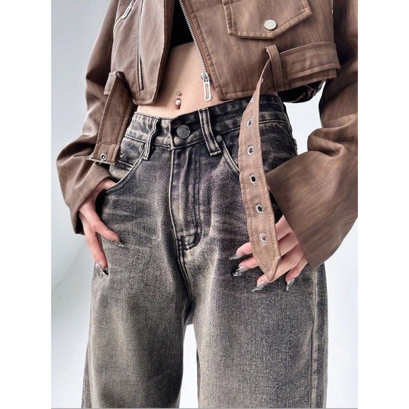 Manteau femme automne élégant sensation haut de gamme 2024 nouvelle veste moto en cuir ample haut court_voghion.com