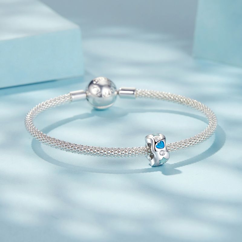 Ocean Stopper Beads Charm Sterling Silver Charm,SCC2983_voghion.com