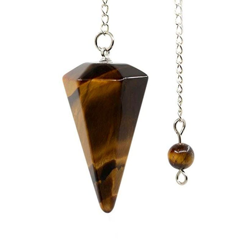 Large Natural Hexagonal Crystal Pendant Necklace - 50mm Tall Faceted Gemstone Cone, 18-20 Inch Healing Energy Jewelry With Sterling Silver Bail_voghion.com