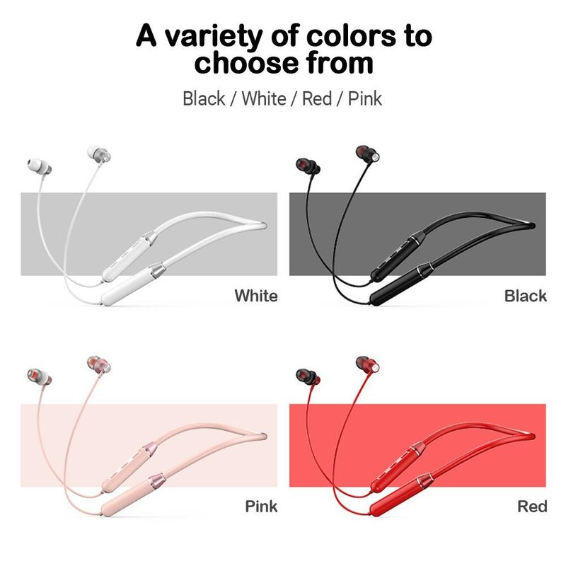 Cuffie wireless con archetto da collo, auricolari Bluetooth con microfono, cuffie sportive e da palestra_voghion.com