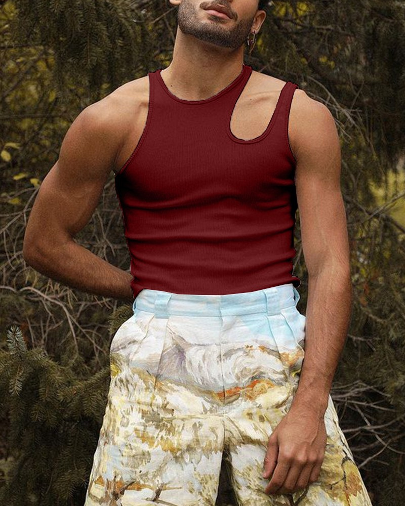 Mann kleidung der Persönlichkeit weste hohl sexy ärmelloses T-shirt engen männer der böden_voghion.com