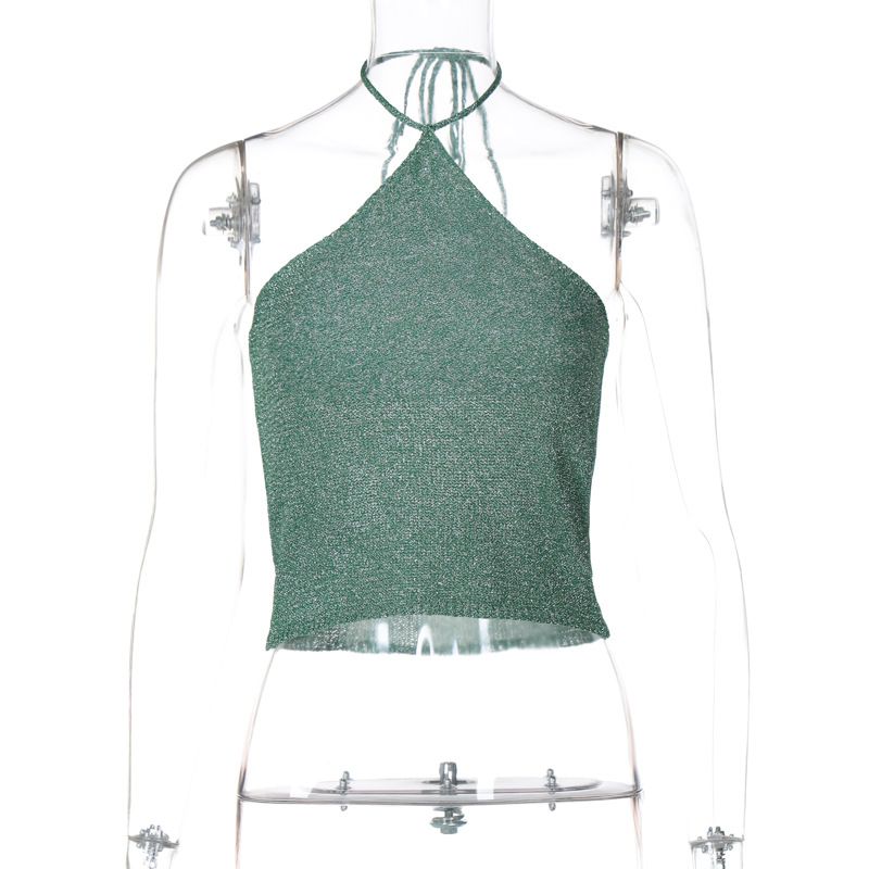 Ins Style Hot-Selling Solid Color Versatile Sexy Tube Top Halter Slim Fit Knitted Camisole_voghion.com