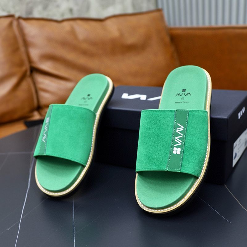 Herren Wildleder Bequeme Leichte Ein-Wort-Hausschuhe Hochwertige Mode Vielseitige Casual Beach Sandalen_voghion.com