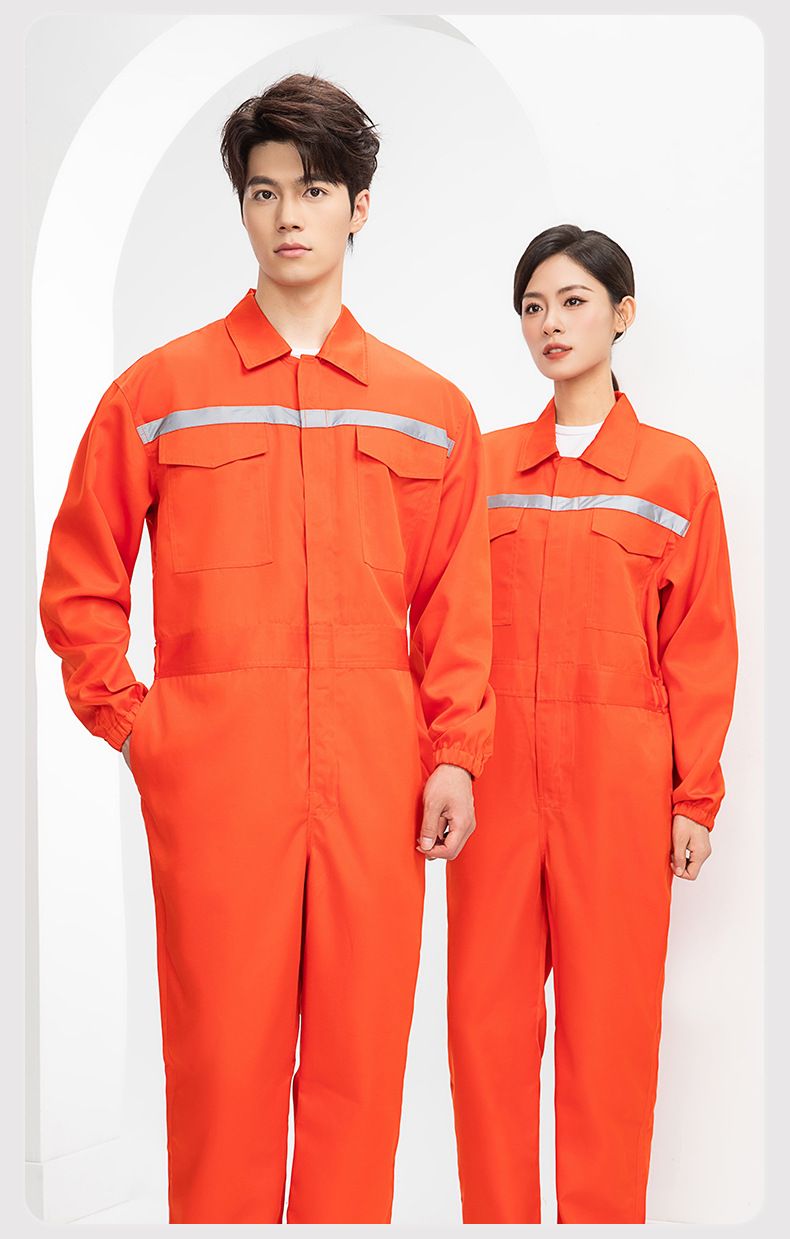 Men's Durable Work Coverall - Flame Resistant, Breathable Polyester Jumpsuit For Welding, Shipyard & Industrial Use (Dark Blue, Orange, Bright Blue)_voghion.com