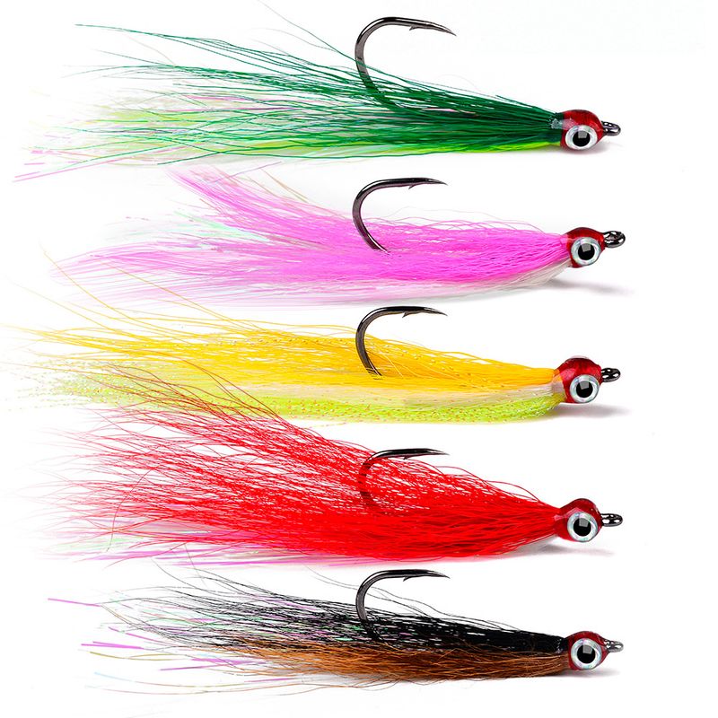 Bionic Lure Anchor Feather Hair Tying Single Barbed Fish Hook Gear Accessoires Vissen_voghion.com