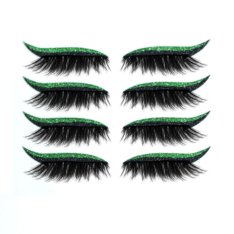 Novo delineador autoadesivo com glitter, sombra para pálpebras duplas, cílios postiços à prova d'água, adesivos de maquiagem para os olhos para festas_voghion.com