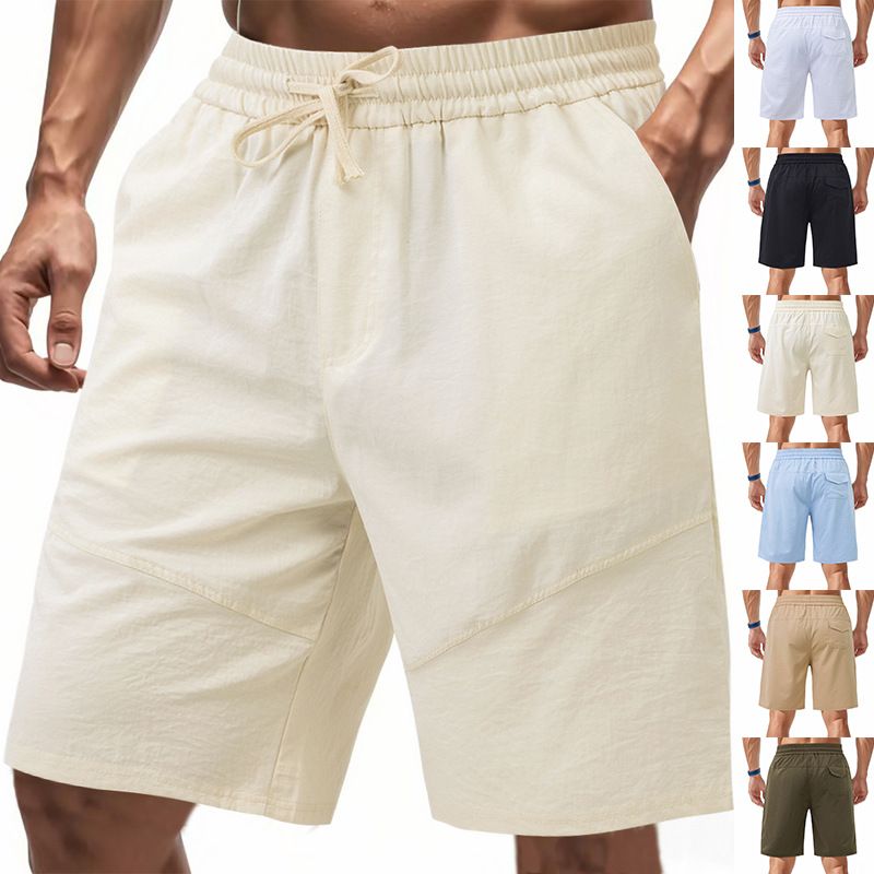 Unbeatable Quality TK Summer Men's Loose And Simple Casual Sports Solid Color Drawstring Breathable Beach Shorts_voghion.com