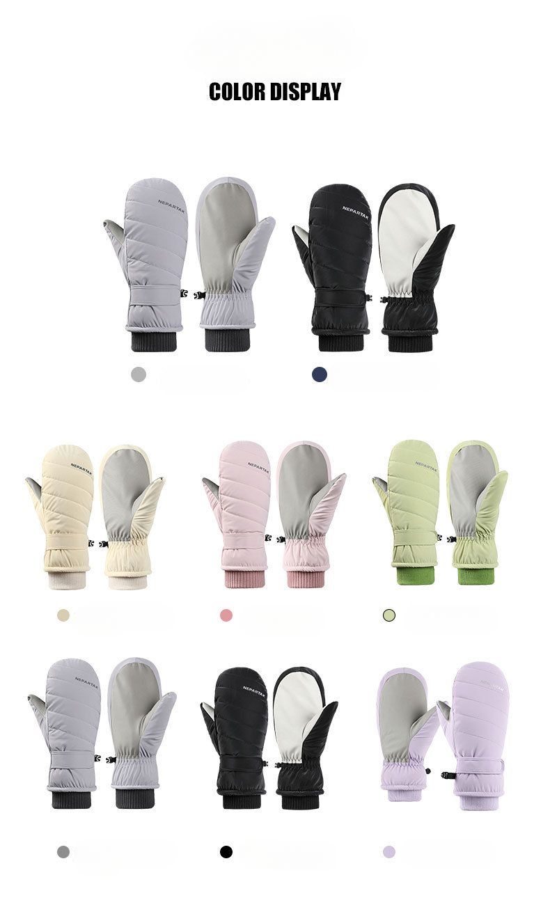 Luvas femininas de esqui de inverno com lã grossa, antiderrapante, resistente à água, touchscreen, para ciclismo elétrico, snowboard, quentes_voghion.com