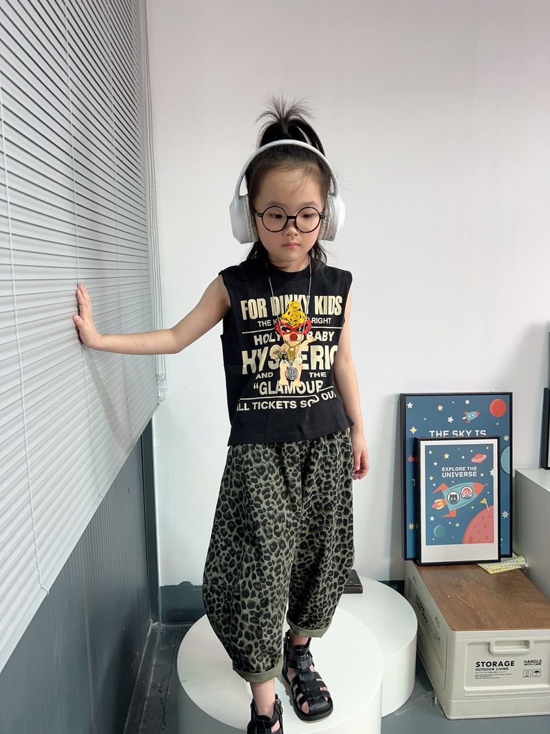 Pantalon de jogging décontracté pour enfant (3-8 ans, 90-140 cm, 100 % coton, imprimé camouflage/léopard)_voghion.com