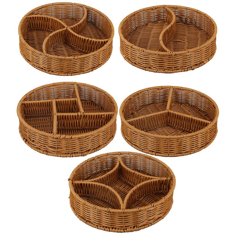 Chinese Textile Rattan Woven Platter, Hotpot, Vegetables, Mushrooms, Ingredients, Dividing Plate, Self-service_voghion.com