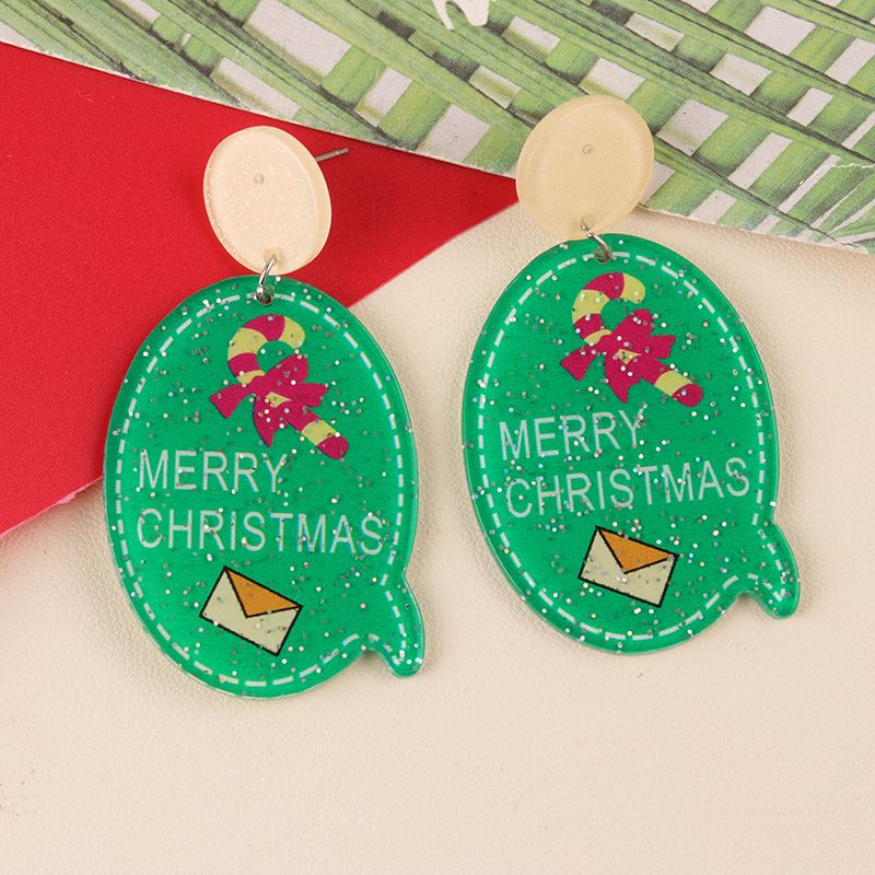 Nuovi orecchini a bottone in acrilico con motivo a albero di Natale, renna e fiocco di neve, semplici e alla moda, per le donne_voghion.com