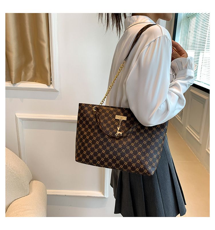 Borse da donna alla moda, borsa a tracolla, borsa a tracolla stampata, borsa a catena retrò da viaggio_voghion.com