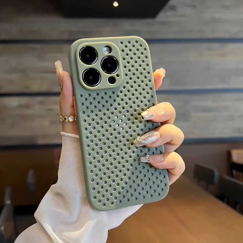 Summer Heat Dissipation Breathable Heat Dissipation Phone Case for 13 12 11 Pro XS Max XR Mini 7 8 Plus SE2020 Candy Color Soft TPU Phone Case_voghion.com