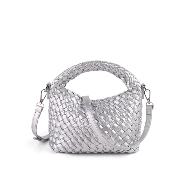 Umhängetasche Neue Tasche Hochwertige Version Handgefertigte Einfarbig Gewebte Lunchbox Handtasche Senior Sense Umhängetasche Für Frauen_voghion.com