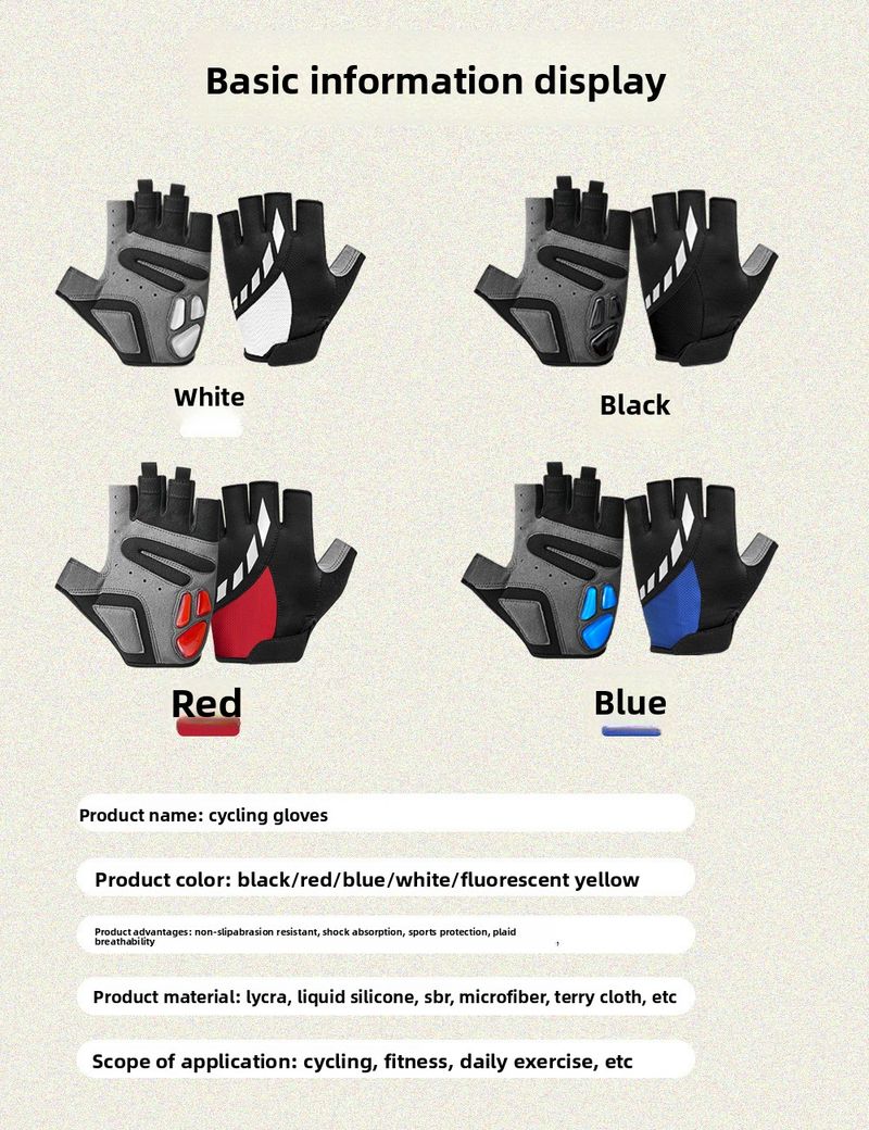 Premium Cycling Gloves Summer Breathable Non-Slip Shock Absorption Half-Finger Outdoor Sports Training Bicycle Road Bike_voghion.com