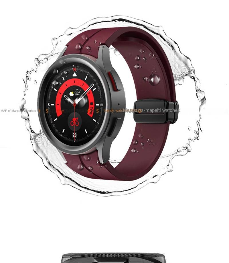 For Sa-msung Watch5/5pro smartwatch magnetic folding buckle silicone strap Watch4 sports wristband_voghion.com