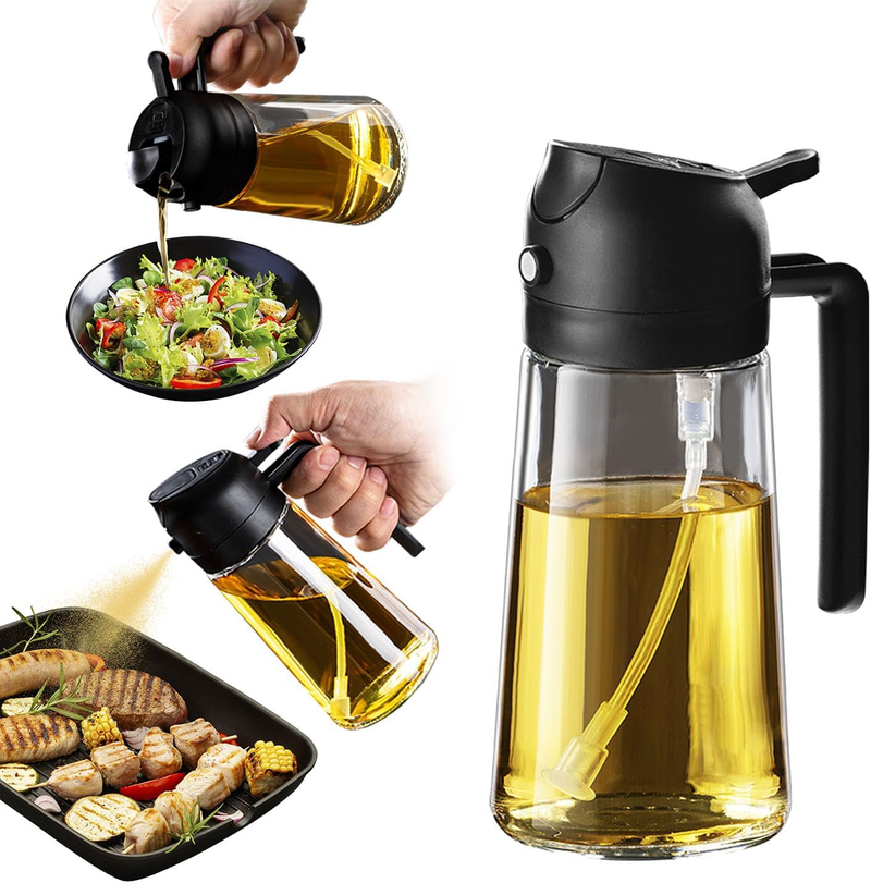 Wannilen Olivenöl-Sprüher zum Kochen – 2-in-1-Olivenöl-Spender für Küchengeräte, Heißluftfritteuse, Salat und Grill_voghion.com