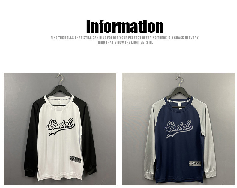 Men's Clothing Autumn And Winter Color Matching Training Long Sleeve Breathable Quick Drying Single Wear Bottom Shooting Suit T Shirt_voghion.com