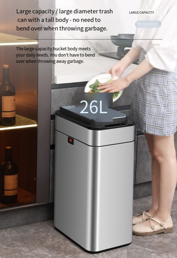 Haushalt Liicht Luxus Smart Induktioun Dreckskëscht Kichen Wunnzëmmer Schlofkummer Grouss Kapazitéit Deodorant Kreativ Smart Dreckskëscht_voghion.com