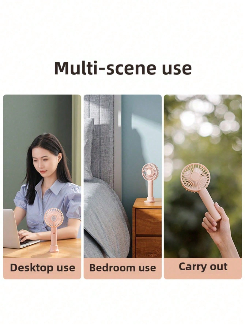 1 pz. Ventilatore portatile piccolo, ricaricabile, mini, silenzioso, USB, per studenti, coppie, portatile, per dormitorio, piccolo ventilatore elettrico portatile con elevata potenza eolica, piccolo regalo._voghion.com