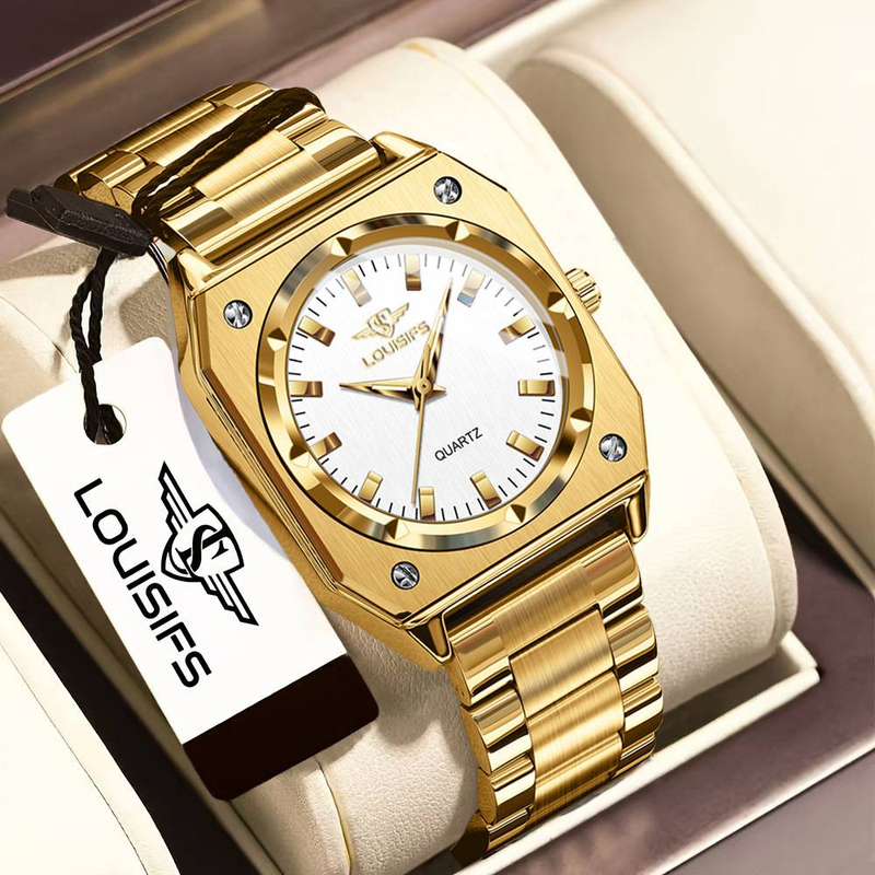 Elegant dameshorloge met vierkante wijzerplaat en roestvrijstalen band - vintage geïnspireerd ontwerp, mineraal kristalglas, quartz-uurwerk, 30 meter waterbestendig_voghion.com