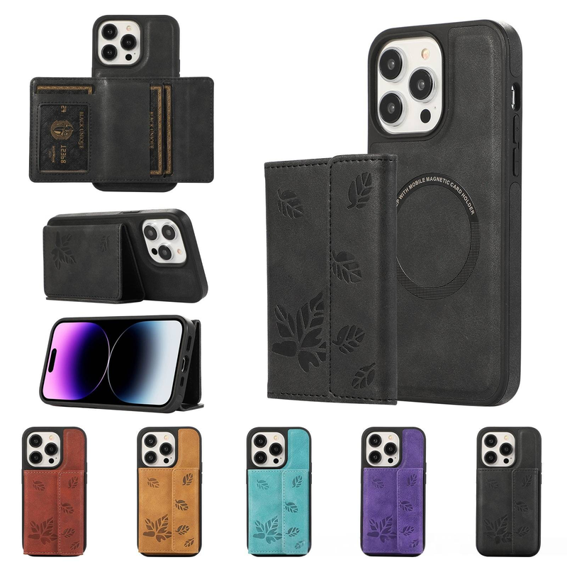 Magnetic Card Holder Phone Case For Slim Wallet & Protective Cover With Vintage Style_voghion.com