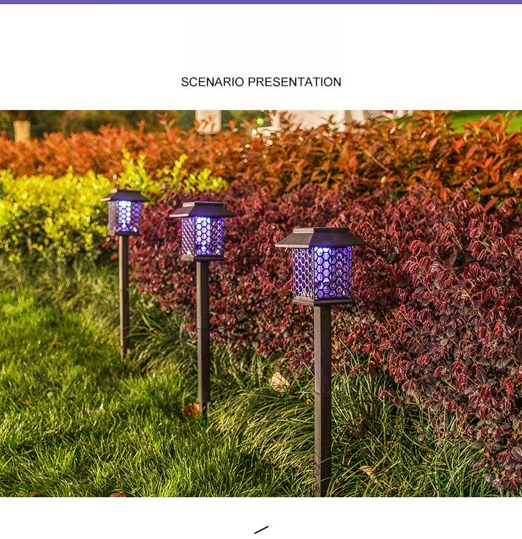 Solar Powered Mosquito Killer Lamp, Waterproof Outdoor Bug Zapper With UV Light, Smart Auto On/Off, Wall Mount Or Hanging For Garden, Patio, Yard_voghion.com