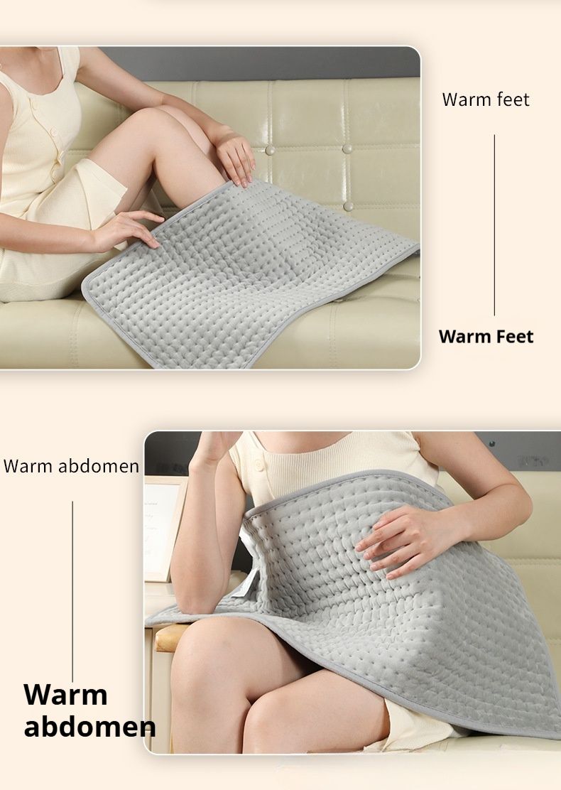 Heating Pad – 6-Temperature Electric Blanket With 4 Timer Settings, 30"x60" Soft Crystal Fleece Therapy Mat For Back/Neck Pain Relief (110V, 75W)_voghion.com