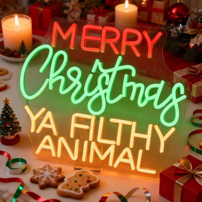 Merry Christmas Neon Sign - Christmas Gift, Christmas Party Decoration, Room Wall Decoration, Is The Best Christmas Gift For Friends And Family._voghion.com