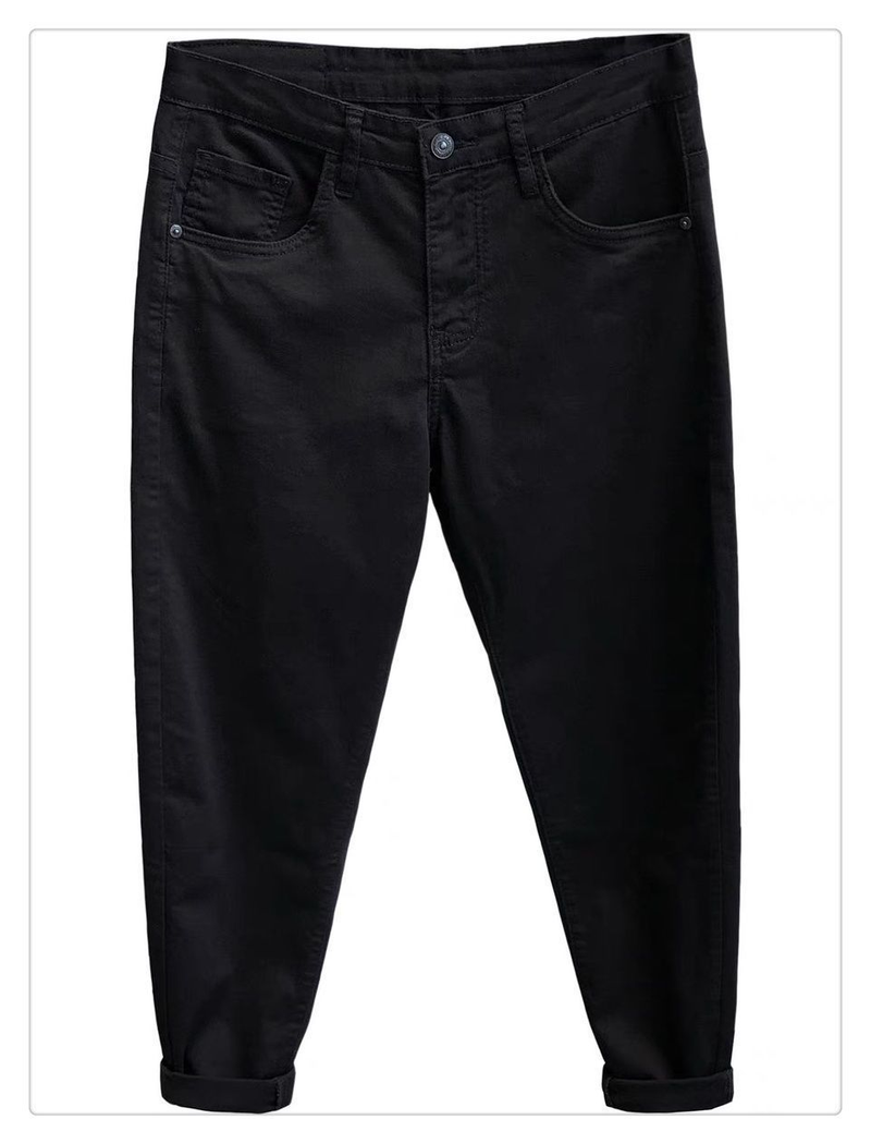 Herrenbekleidung Einfarbige High-End-Jeans für Männer Trendy Marke High-End Elastische Slim-Fit-Passform Schmal geschnitten Beliebter Online-Stil Vielseitige Freizeithose_voghion.com