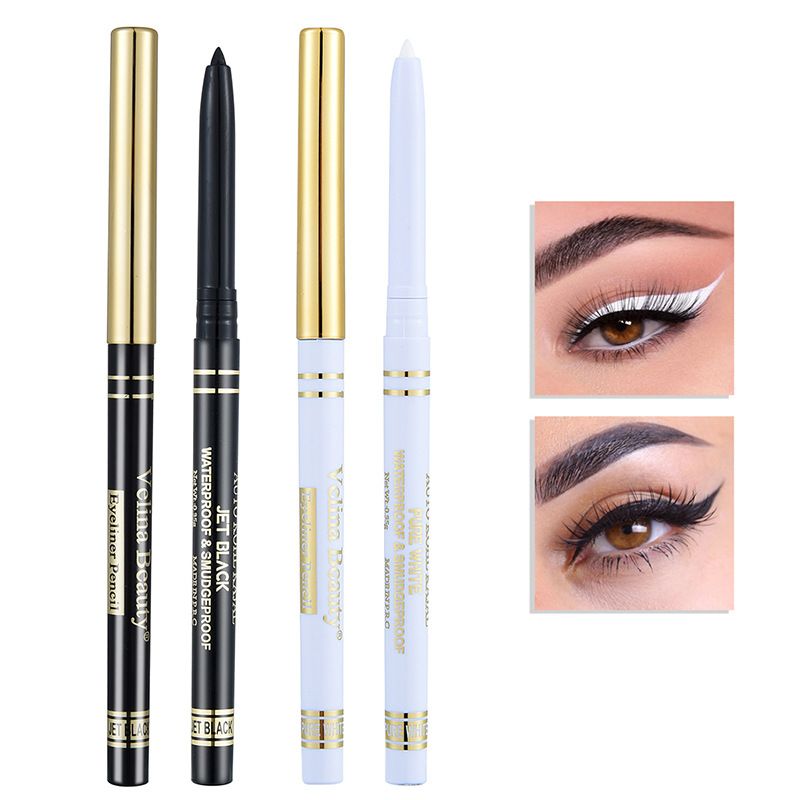 Siyah Beyaz Pürüzsüz Renkli Su Geçirmez Yağ Geçirmez Bulaşmaz Uzun Süreli Hassas Eyeliner Jel Aegyo-sal Kalem_voghion.com