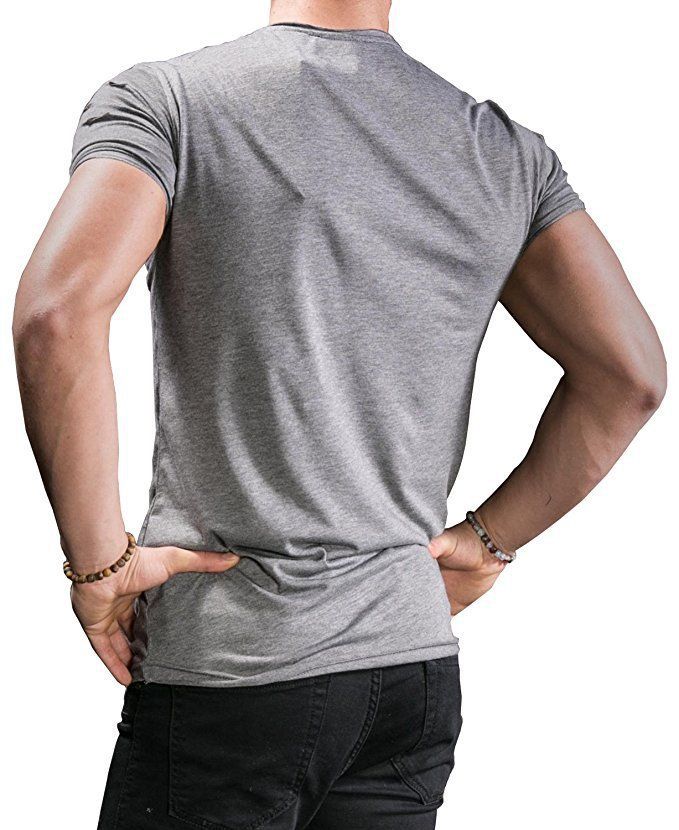 Herrenbekleidung Herren lässige Mode Kurzarm-T-Shirt verbrannte Blume Reißverschluss Dekoration Herrenbekleidung_voghion.com