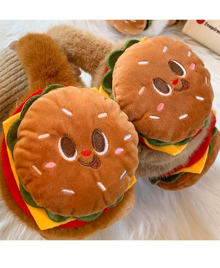Schattige Hamburger Pluche Oorkap Dames Winter Oorbescherming Oorkap Rijden Warm Oor Warme Oorzak Oorkap_voghion.com
