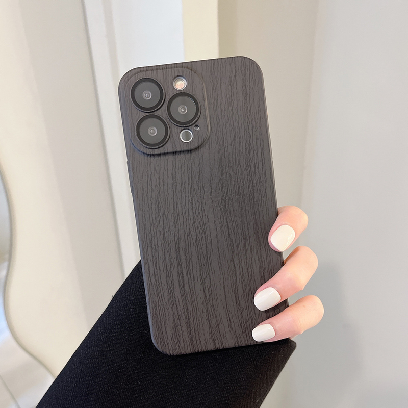Magnéitesch drahtlos Opluedung mat Walnussholzmaserung, gëeegent fir iPhone 14 mat Lënsenfolie, Handyhülle fir Apple 13 All-inclusive 12 Hard Shell_voghion.com