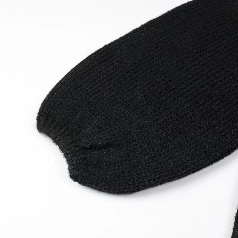 Cardigan en tricot ample à paillettes, deux couleurs, avec nœud de personnalité décoré, à la mode pour femmes_voghion.com