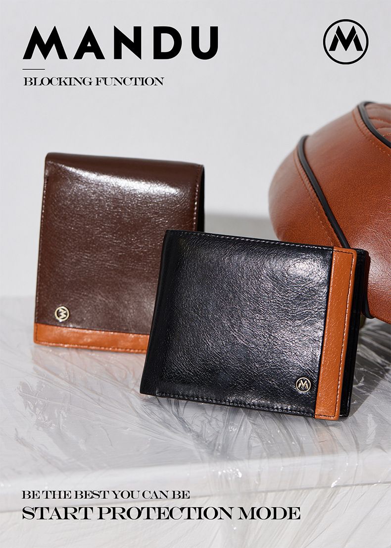 Cowhide Wallet 2024 Genuine Leather Men's Wallet Fashionable Stripe Spliced Multi Card Card Bag High Grade Men's Card Bag Luxury Zero Wallet_voghion.com