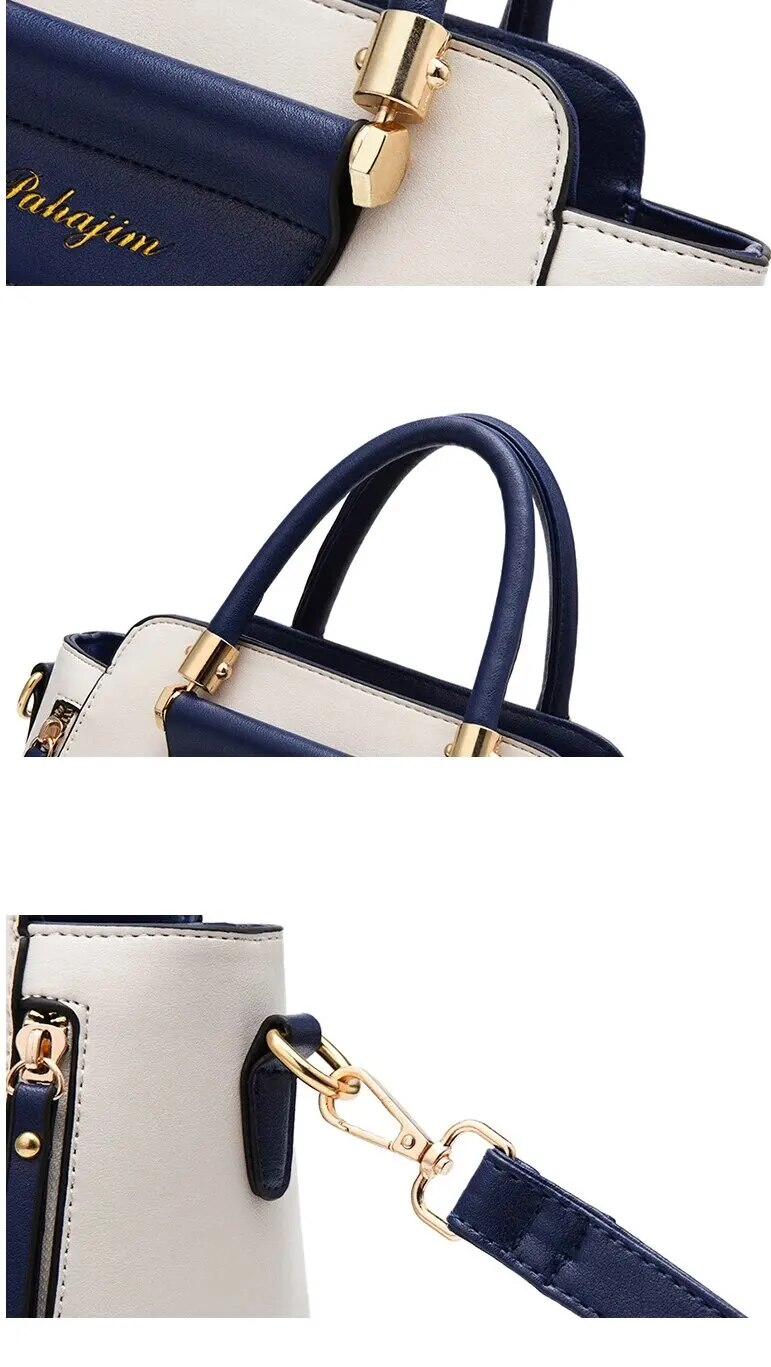 Fashion Color Contrast Handbag, ing Striped Crossbody Bag, Women's Elegant Office & Work Purse_voghion.com
