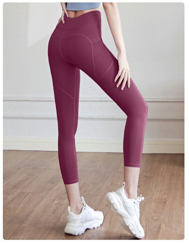 Hochwertige Booty Lifting-Yogahose für Damen mit seitlichen Netztaschen – Kniebeugensichere Workout-Leggings für Fitnessstudio und Fiess_voghion.com