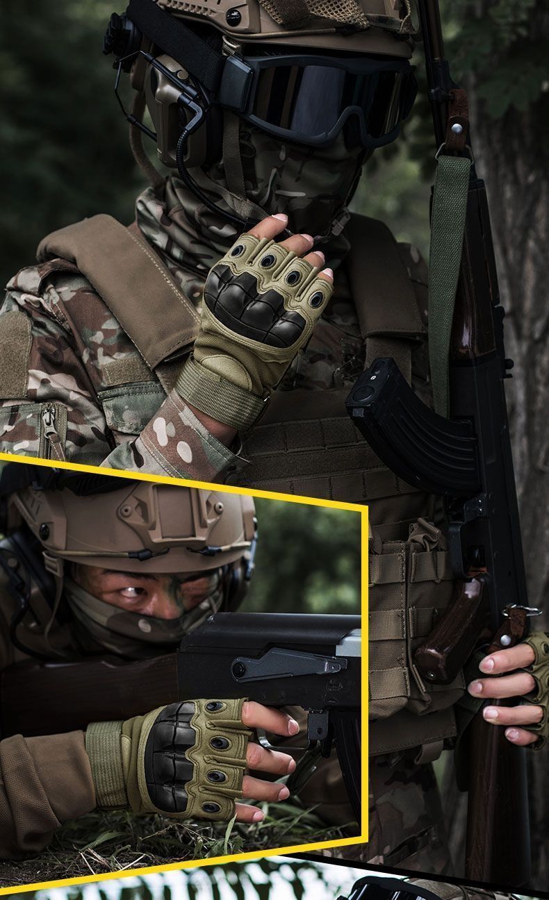 Taktische Herren-Schutzhandschuhe mit verschleißfester Hartschale, für Militärbegeisterte, Outdoor-Kampftraining, lange Finger_voghion.com