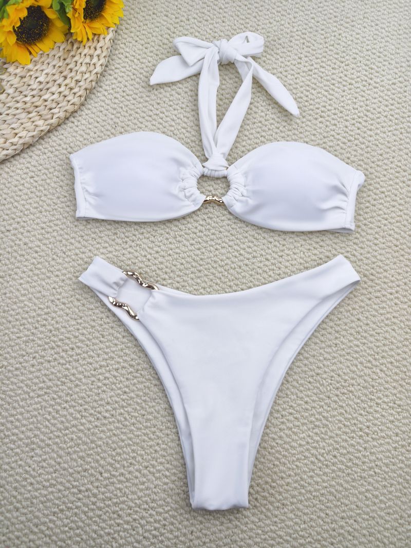 Maillot de bain deux pièces sexy taille basse à nouer, nouveauté 2025_voghion.com