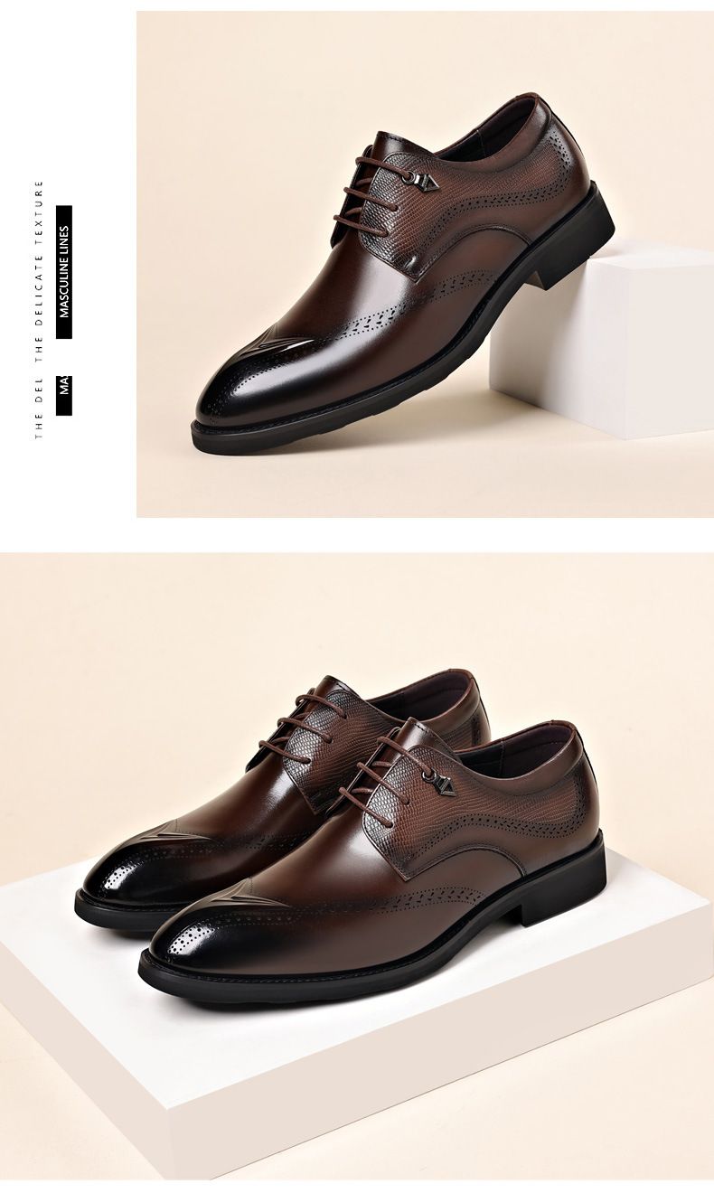 New business dress shoes men's soft sole breathable leather British men's shoes commuter cowhide shoes_voghion.com