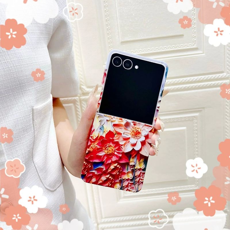 Dopamine Monet Style Colorful Floating Flower Phone Case For Samsung Galaxy Z Flip 7 Flip7 5G 2025 Protective Cover_voghion.com