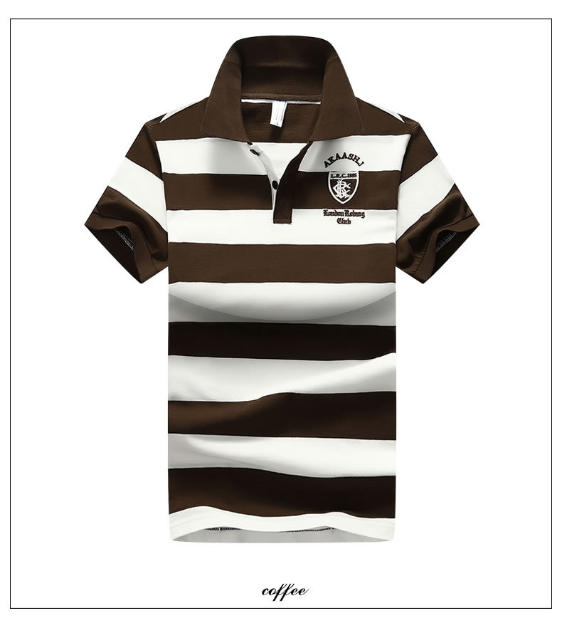 Herrkläder Kortärmad bomullspikétröja herr Moderandig kortärmad t-shirt herr-tröja med lapel_voghion.com