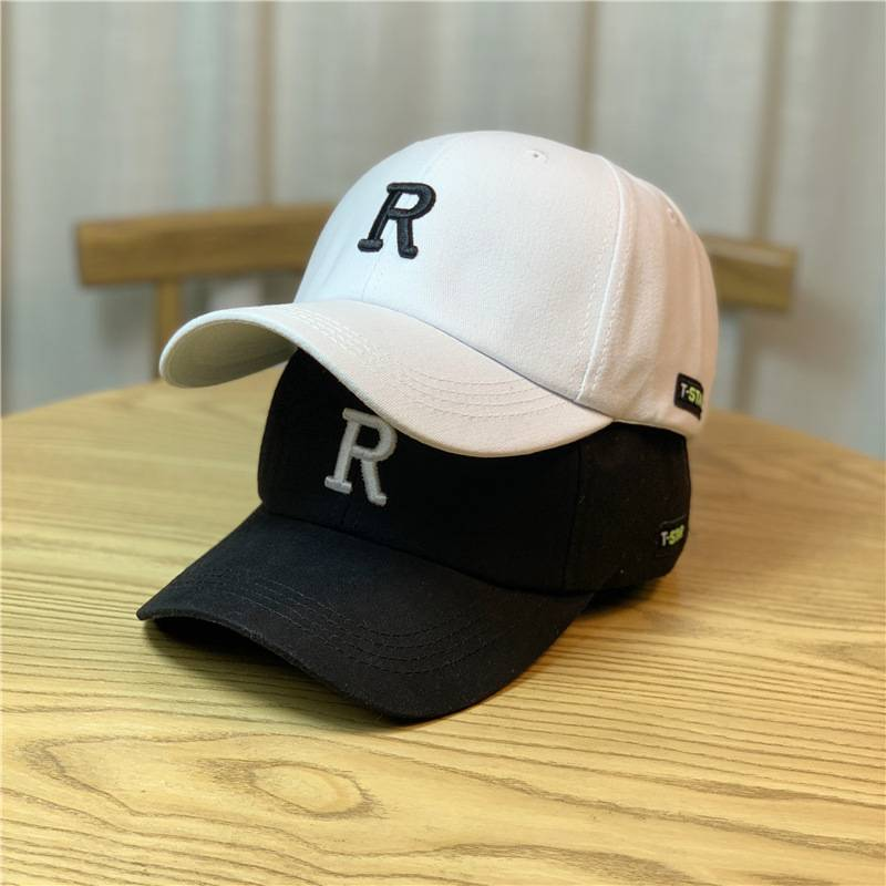 2023 ny basebollhatt kvinnlig bokstav R Display ansikte Liten mjuk topp koreansk upplaga Trendig märkesmössa Man Cool Casual Duck Tongue Hat_voghion.com