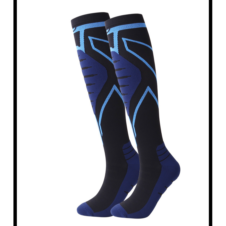 Professional sports pressure socks outdoor marathon running socks terry bottom high elastic calf protection long tube compression socks_voghion.com