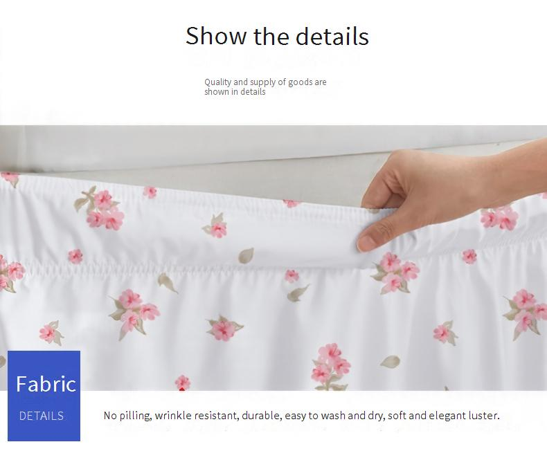 Gonna da letto elasticizzata con design antiscivolo - Volant profondo per proteggere il materasso (tessuto elasticizzato per letto matrimoniale/king size)_voghion.com
