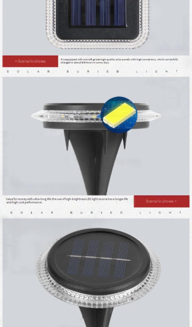 Luci solari da terra a 8 LED, impermeabili, per esterni, giardino, prato, terrazza, decorazione, luce bianca calda_voghion.com