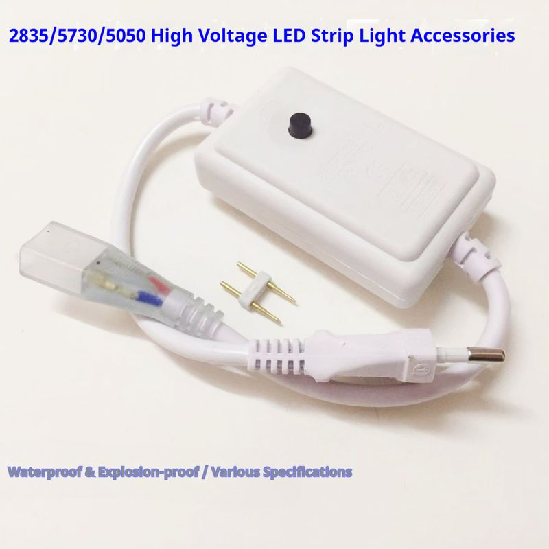 Conectores para tiras LED de alto voltaje de 220 V: conector de cobre resistente al agua para tiras monocromáticas y RGB (estándar de EE. UU./UE, 10 mm/12 mm)_voghion.com
